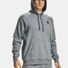 Under Armour Men's Rival Fleece Hoodie, Pitch Gray Light Heather/Onyx White -Clothing & Footwear store 012 2