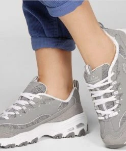 Skechers Women's D'Lites - Me Time Shoes, Gray/White 9 Skechers Women's D'Lites - Me Time Shoes, Gray/White -Clothing & Footwear store 11936 1 1