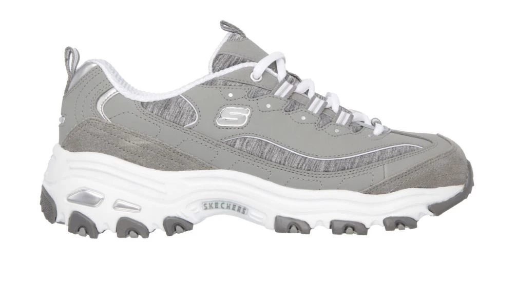 Skechers Women's D'Lites - Me Time Shoes, Gray/White 8 Skechers Women's D'Lites - Me Time Shoes, Gray/White - Image 6