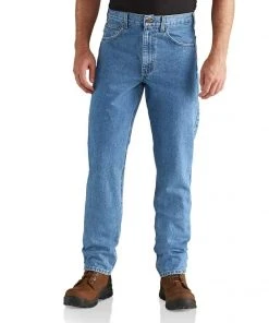 Carhartt Straight/Traditional-Fit Tapered-Leg Jean Stonewash
