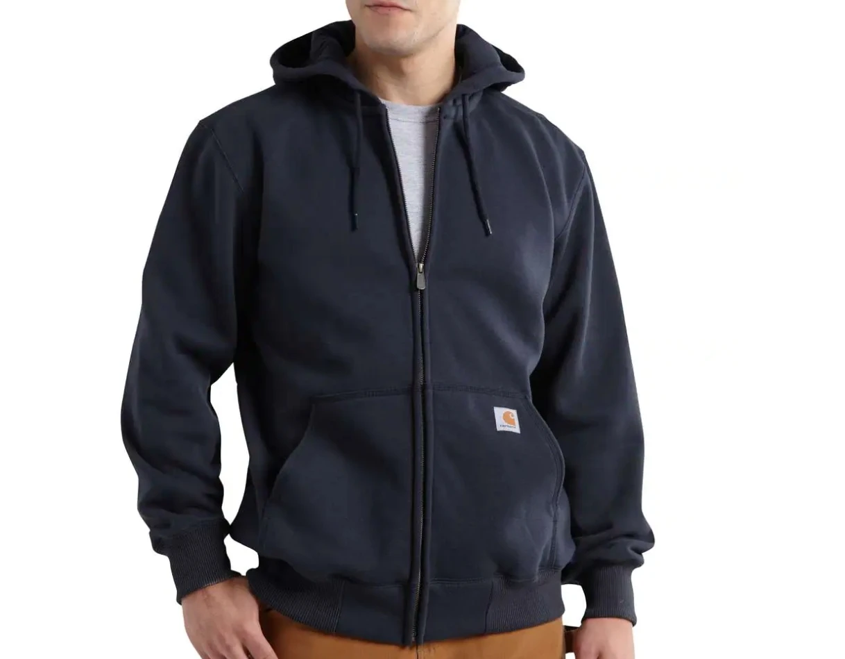 Carhartt Rain Defender Paxton Heavyweight Hooded Zip-Front Sweatshirt Navy 3 Carhartt Rain Defender Paxton Heavyweight Hooded Zip-Front Sweatshirt Navy