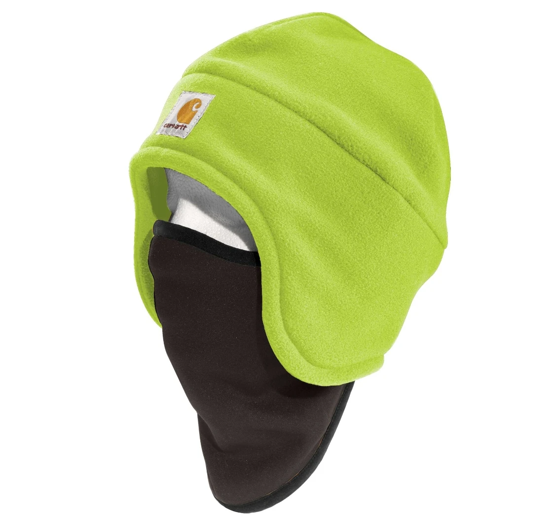 Carhartt High-Visibility Color Enhanced Fleece 2-IN-1 Hat - Lime 3 Carhartt High-Visibility Color Enhanced Fleece 2-IN-1 Hat - Lime