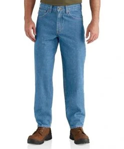Carhartt Relaxed Fit Heavyweight 5-Pocket Tapered Jean Stonewash