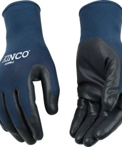 Kinco Navy Blue Polyester Knit Shell & Nitrile Palm Glove