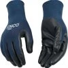 Kinco Navy Blue Polyester Knit Shell & Nitrile Palm Glove -Clothing & Footwear store 1890 on hands