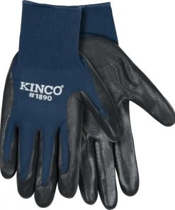 Kinco Navy Blue Polyester Knit Shell & Nitrile Palm Glove -Clothing & Footwear store 1890 overlapping