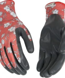 Kinco Women’s Coral Print Polyester Knit Shell & Nitrile Palm Glove