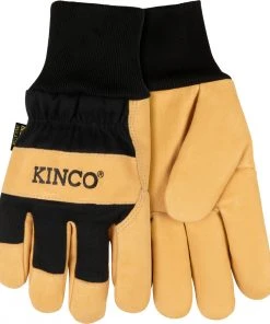 Kinco Lined Grain Pigskin Palm with Knit Wrist Glove -Clothing & Footwear store 1928kw overlapping