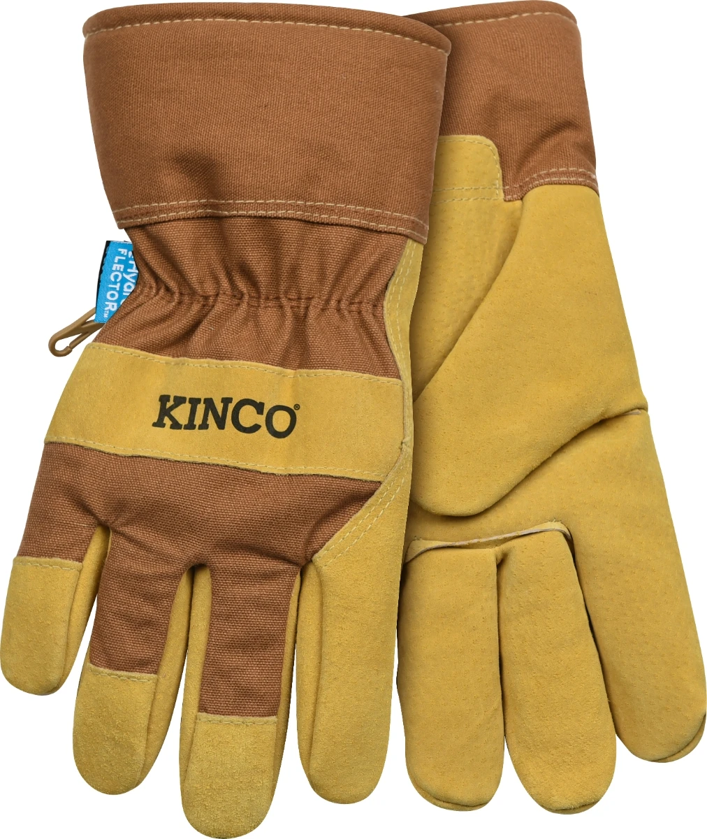 Kinco HydroFlector™ Lined Waterproof Suede Pigskin Palm with Safety Cuff 4 Kinco HydroFlector™ Lined Waterproof Suede Pigskin Palm with Safety Cuff - Image 2