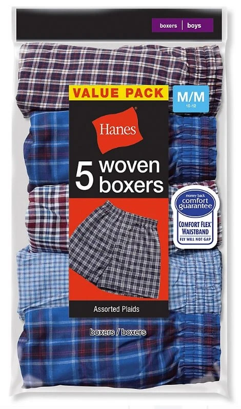 Hanes Boys Red Label Tartan Boxer 3 Hanes Boys Red Label Tartan Boxer