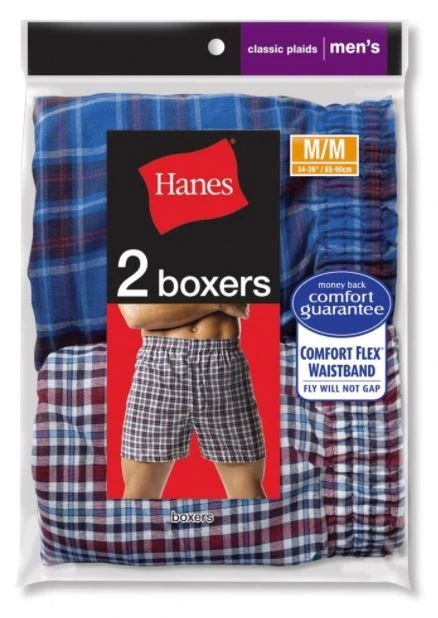 Hanes Men's Tartan Boxers with Comfort Flex® Waistband - 2 Pack 3 Hanes Men's Tartan Boxers with Comfort Flex® Waistband - 2 Pack