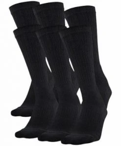 Under Armour Men's Large Black Crew Training Socks, 6-Pack