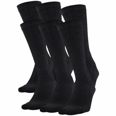 Under Armour Men's Large Black Crew Training Socks, 6-Pack 3 Under Armour Men's Large Black Crew Training Socks, 6-Pack