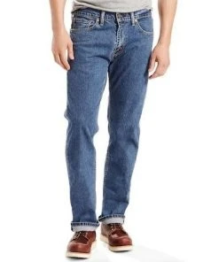 Levis Men's 505 Regular Fit Jeans, Medium Stonewash