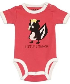 Lazy One Little Stinker Pink Creeper Onsie
