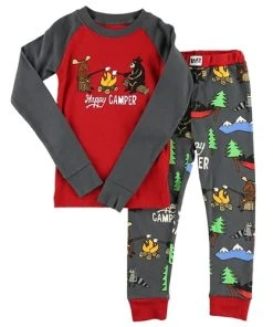Lazy One Happy Camper Moose & Bear PJ Set