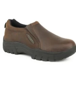 ROPER MENS PERFORMANCE SLIP ON TIMELESS BASIC DARK BROWN LEATHERS