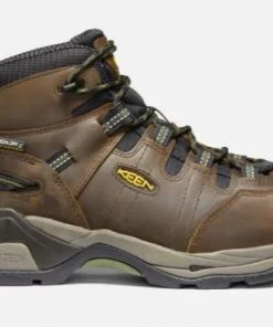 Keen Men's Detroit XT Waterproof Boot (Steel Toe), Cascade Brown/Bronze Green