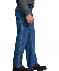 Dickies Relaxed Fit Workhorse Double Knee Stonewashed Denim Jeans