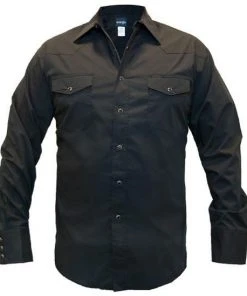 Wrangler Western Snap Shirt - Long Sleeve Solid Broadcloth