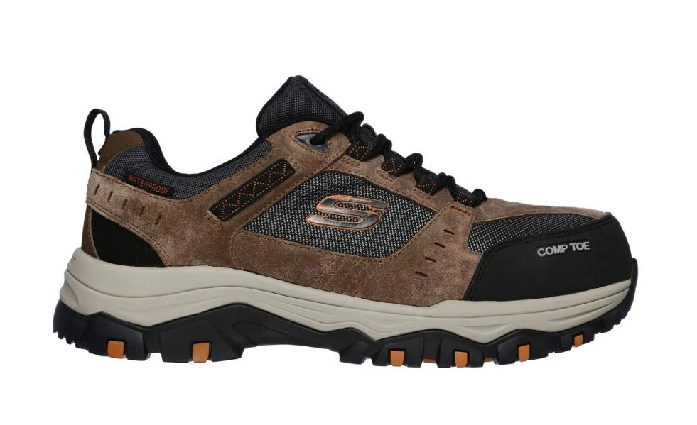 Skechers Men's Work Greetah Comp Toe Shoe, Brown/Black 7 Skechers Men's Work Greetah Comp Toe Shoe, Brown/Black - Image 5