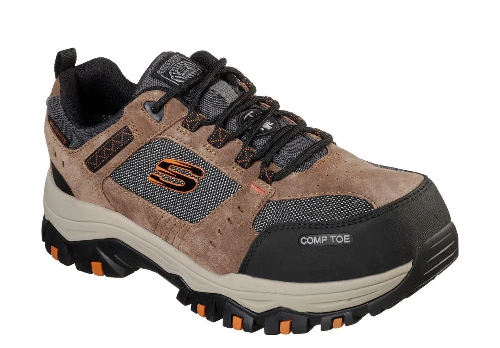 Skechers Men's Work Greetah Comp Toe Shoe, Brown/Black 3 Skechers Men's Work Greetah Comp Toe Shoe, Brown/Black