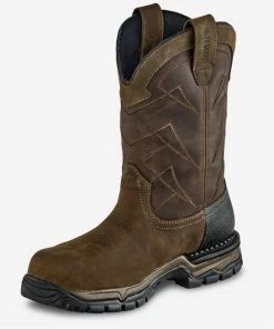 Irish Setter Two Harbors Men's 11 in. Waterproof Leather Safety Toe Pull-On Boot, Brown -Clothing & Footwear store 83966 2 1 1