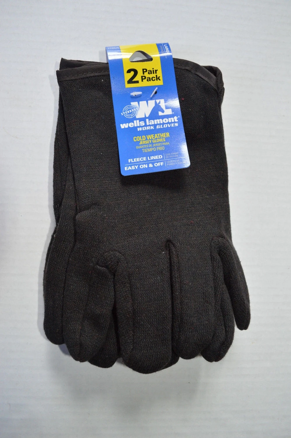 Wells Lamont Fleece-Lined Jersey Gloves - Large, 2 Pack 3 Wells Lamont Fleece-Lined Jersey Gloves - Large, 2 Pack