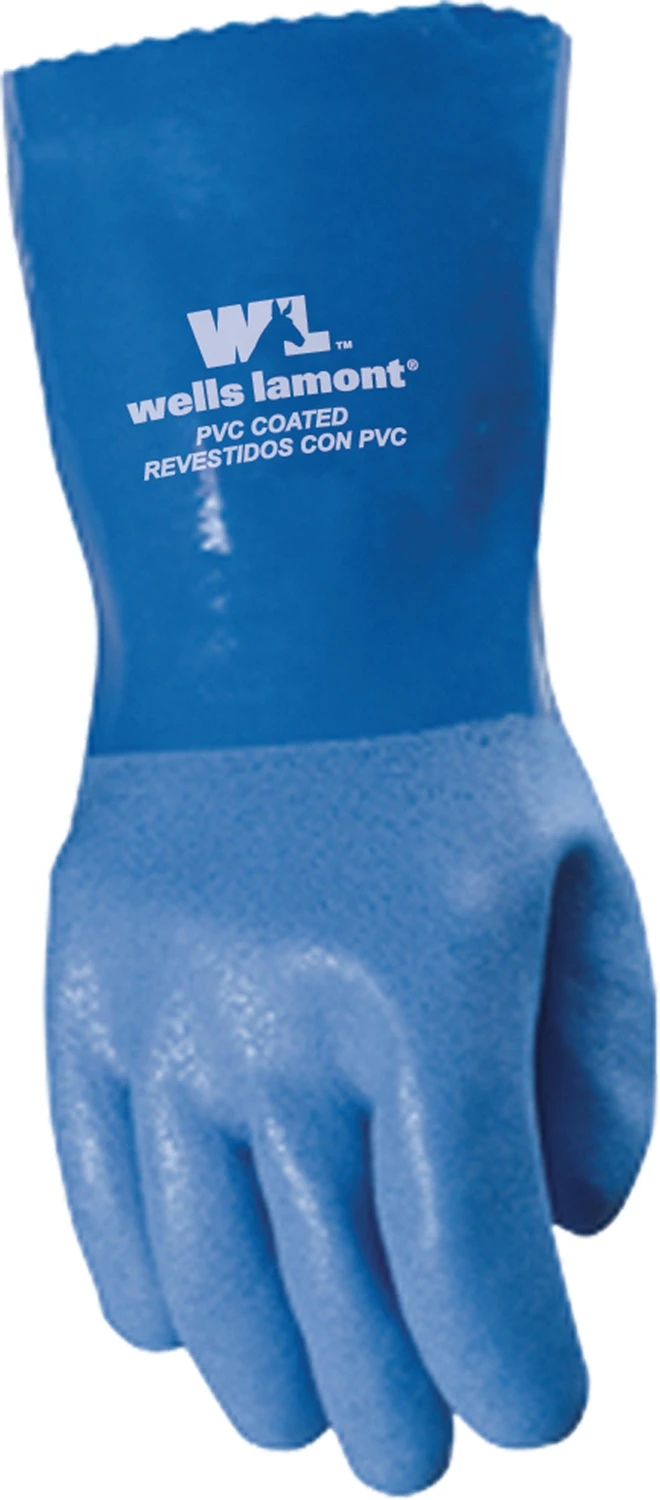 Wells Lamont Heavy Duty PVC Gloves, Large - Blue 3 Wells Lamont Heavy Duty PVC Gloves, Large - Blue