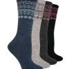Carolina Hosiery Wise Blend Ladies Fairisle Pattern Crew Sock -Clothing & Footwear store 9324 1 1