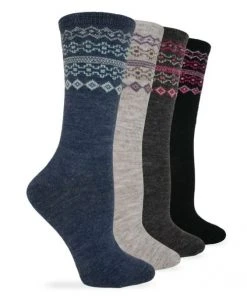 Carolina Hosiery Wise Blend Ladies Fairisle Pattern Crew Sock