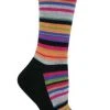 Carolina Hosiery Wise Blend Ladies Merino Wool Blend Striped Pattern Crew Socks -Clothing & Footwear store 9340 1