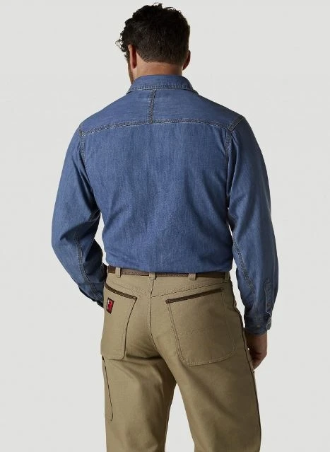 Wrangler Men's RIGGS Workwear Denim Work Shirt 4 Wrangler Men's RIGGS Workwear Denim Work Shirt - Image 2