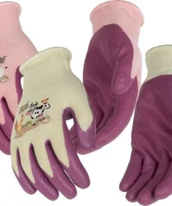 Kinco Kids' Farm Friends™ Nylon Knit Shell & Foam Nitrile Palm Glove -Clothing & Footwear store kids1785w on hands colorways 1