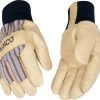 Kinco Kids' Lined Grain Leather Palm with Knit Wrist Glove - Youth (ages 7-12)